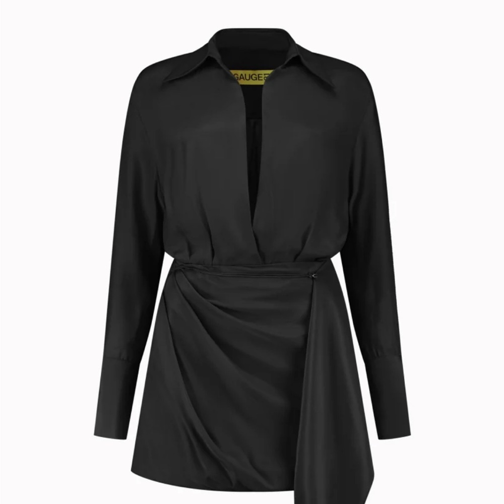 Gauge81 Black Mini Wrap Dress
